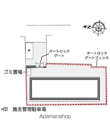 東京都中野区新井１丁目[1K/25.44m2]の配置図