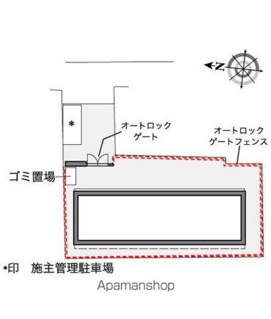 東京都中野区新井１丁目[1K/25.44m2]の配置図