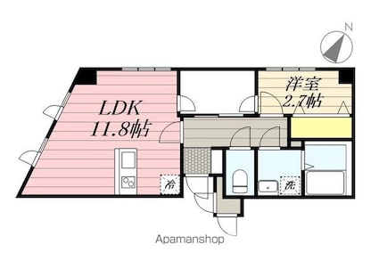 ＭＫ小金ビル[1LDK/39.68m2]の間取図