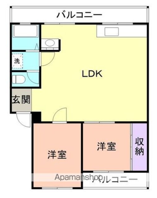ハイツグランデ[2LDK/61.5m2]の間取図