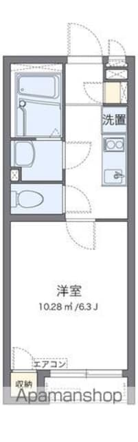 クレイノメゾン　ドゥ　シェル[1K/21.24m2]の間取図