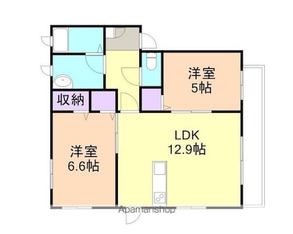 和歌山県和歌山市松ケ丘２丁目[2LDK/58.1m2]の間取図