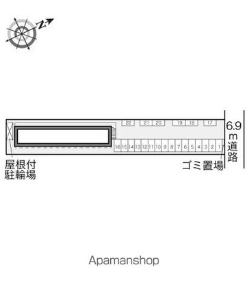 レオパレスはる[1K/22.7m2]の配置図