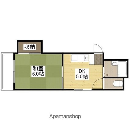 寺川ビル[1DK/25m2]の間取図