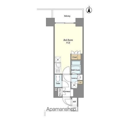 ライトテラス錦糸町[1R/25.26m2]の間取図