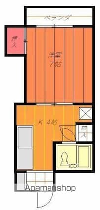東一万ビル[1K/21.45m2]の間取図