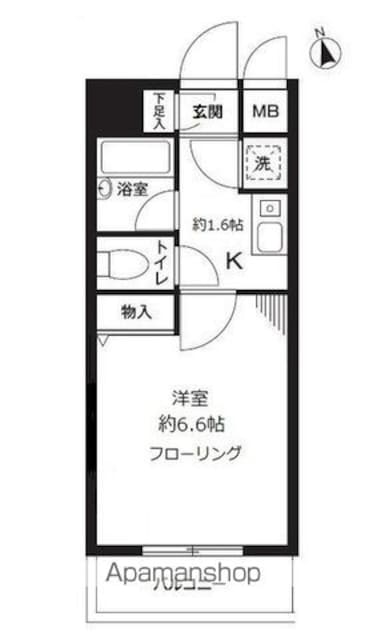 フォロス中村橋[1K/20.16m2]の間取図