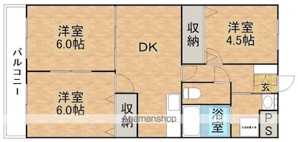 ハーティライフ高木Ⅱ[3DK/56.1m2]の間取図