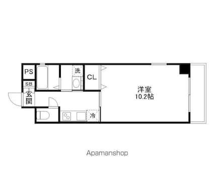 エリーフラッツ京町[1K/31.68m2]の間取図