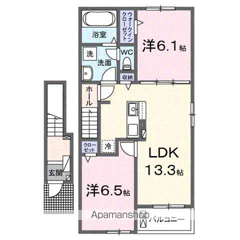 【和歌山市内原のアパートの間取り】