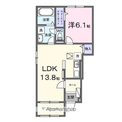 豊郷サンライフⅡ[1LDK/50.01m2]の間取図