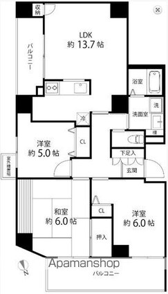 Ｔ’ｓ　ｇａｒｄｅｎ東陽町[3LDK/73.93m2]の間取図