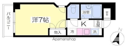 メゾン北仙台[1K/21.05m2]の間取図
