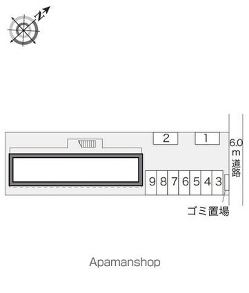 レオパレスシャルマンⅡ[1K/20.28m2]の配置図