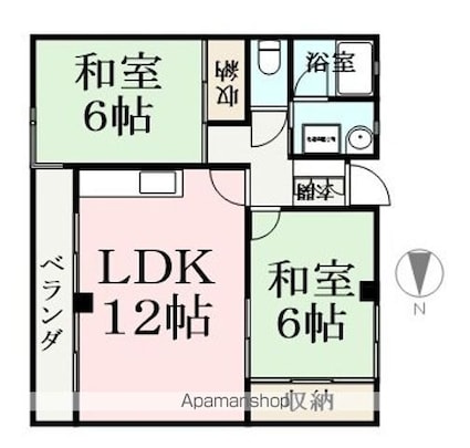 ヴィラ春日[2LDK/60.84m2]の間取図