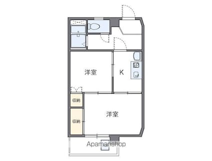 レオパレスエステート千舟[2K/32.4m2]の間取図