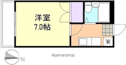 岡山県倉敷市中庄[1K/18.72m2]の間取図