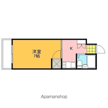ハイツたかす[1K/19.66m2]の間取図