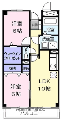 レジデンスＴ．Ｋ[2LDK/53.06m2]の間取図