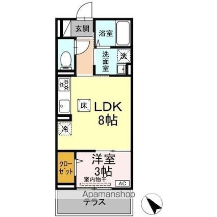 （仮称）港南台３丁目ＯＭ計画[1LDK/30.03m2]の間取図