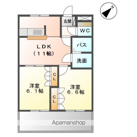 メゾンドコンフォース　Ⅱの間取り