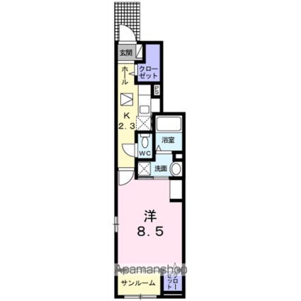 愛知県名古屋市昭和区川名本町６丁目[1K/35m2]の間取図