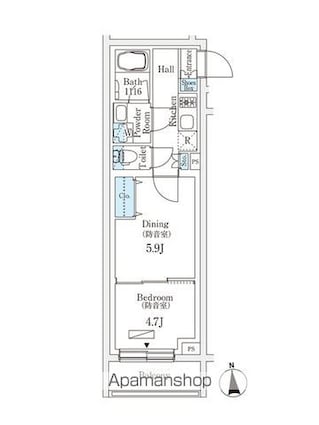 ＰＬＡＮＥ　ＳＯＣＩＥ　ＳＡＫＵＲＡＤＡＩ[1DK/31.15m2]の間取図
