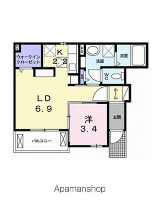 エル・クレール　Ⅰ[1LDK/36.41m2]の間取図