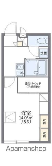 レオパレスプレミール紀ノ川[1K/23.18m2]の間取図