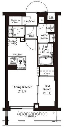 東京都杉並区堀ノ内２丁目[1DK/25.71m2]の間取図