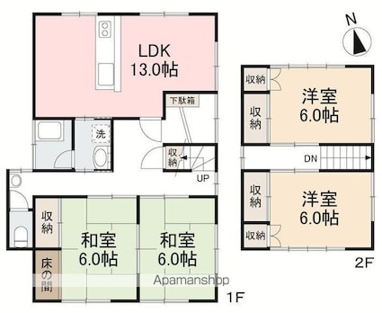 アヴニール元山戸建[4LDK/95.22m2]の間取図