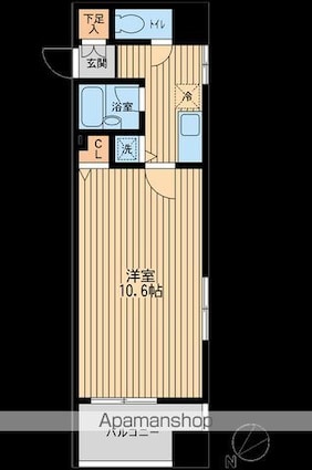 プライムアーバン日本橋人形町[1K/29.2m2]の間取図