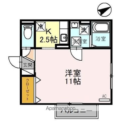 ＫＮＫＳ　ステラ[1K/34.72m2]の間取図