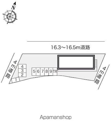 レオパレスカウベルⅡ[1K/19.87m2]の配置図
