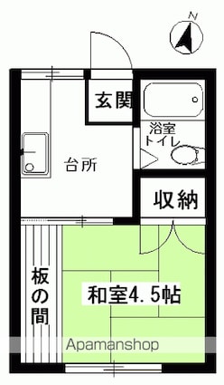 ハイムーンヒルズ[1K/19.83m2]の間取図