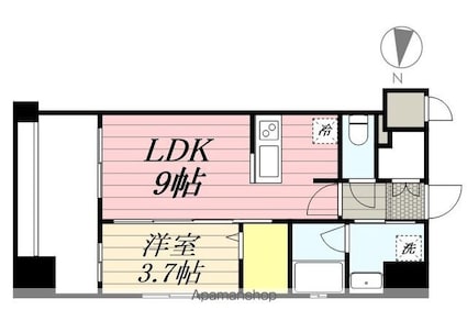 ラクレイス香椎駅前[1LDK/33.72m2]の間取図