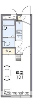 レオパレスのぎく[1K/19.87m2]の間取図