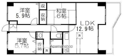 サンコート南草津[3LDK/76.89m2]の間取図