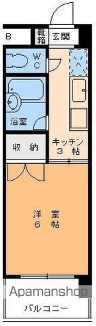 サンシャイン緑町Ⅱ[1K/19.8m2]の間取図