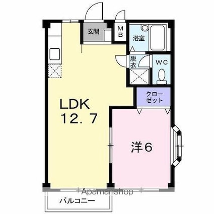 エルディム大西[1LDK/39.19m2]の間取図