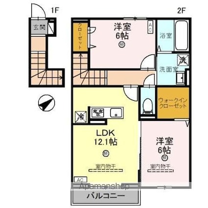 Ｌｅ　Ｌｉｅｎ（ルリアン）[2LDK/62.94m2]の間取図