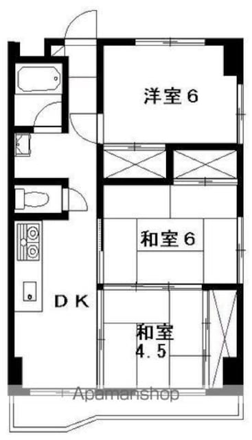 坂本ビル[3DK/46m2]の間取図