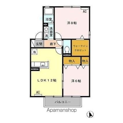 セレッソ大塚　Ｂ[2LDK/59.54m2]の間取図