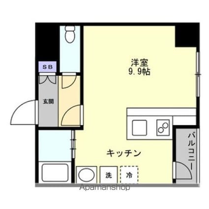 大手町ジョア[1R/22.19m2]の間取図