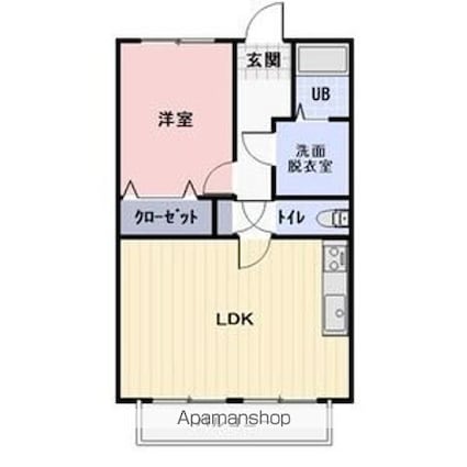 Ｓｕｒｐｌｕｓ　Ｔｗｏサンライズ石川[1LDK/44.75m2]の間取図