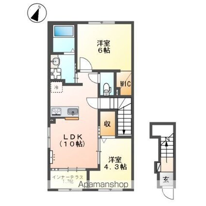 （仮）薊野中町アパート[2LDK/53.9m2]の間取図