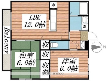 フェアリーヒルＡ[2LDK/54.16m2]の間取図