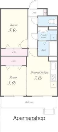 アトリオ石神井公園[2DK/46.19m2]の間取図