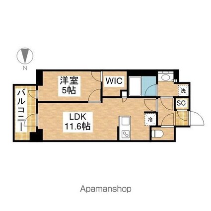 プレサンス丸の内サージュ[1LDK/42.75m2]の間取図