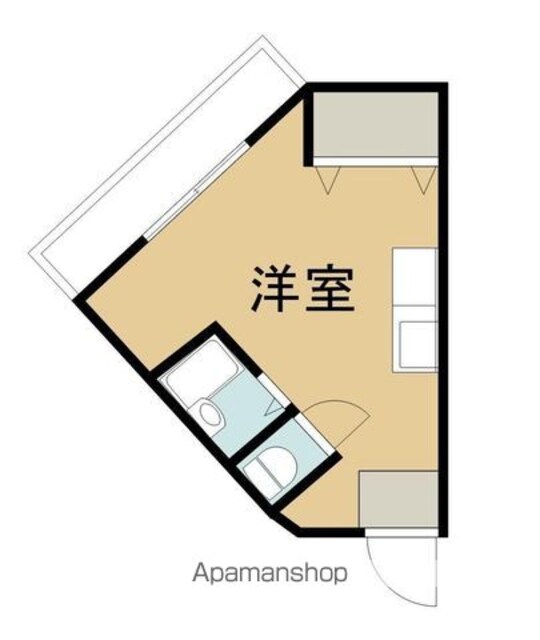 ベルハイム[1R/22.58m2]の間取図